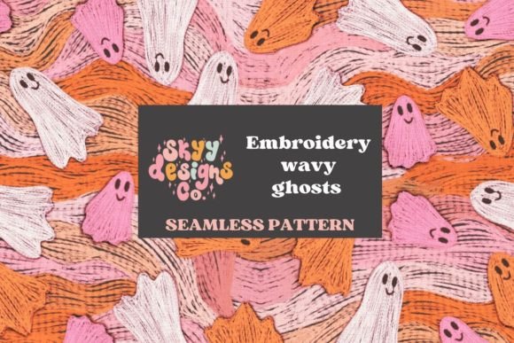 Embroidery Wavy Ghosts Seamless File