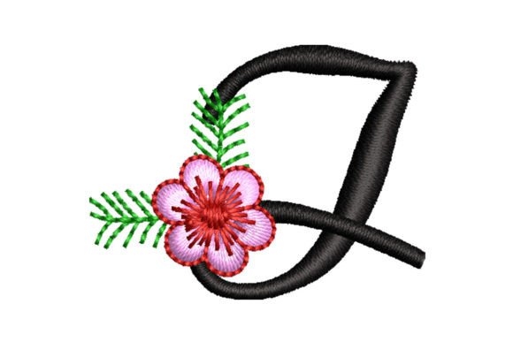 Floral Letter I: A Elegant Embroidery Design