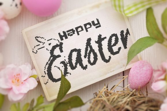 Happy Easter Cross Stitch Pattern