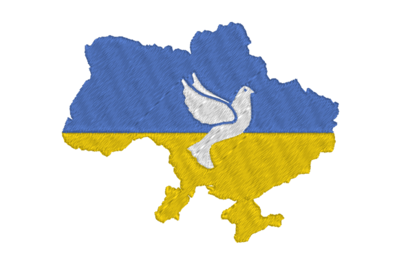 Ukraine Peace Map Embroidery Design